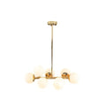 Modern gold frosted glass shade chandelier – dining room pendant light