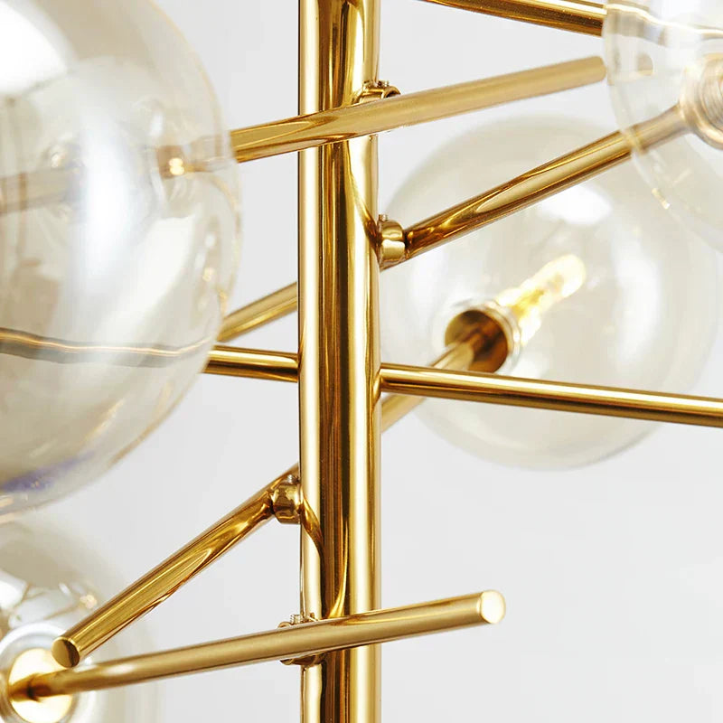 Modern gold glass bubble starburst chandelier dining room light