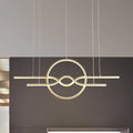 DecorBites™ Gold Island LED Pendant Light with Modern Wavy Design for Dining Area