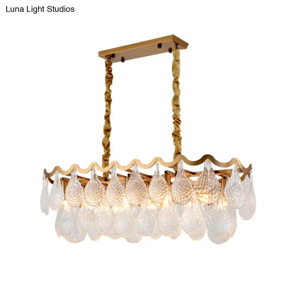Modern gold crystal island pendant dining room chandelier