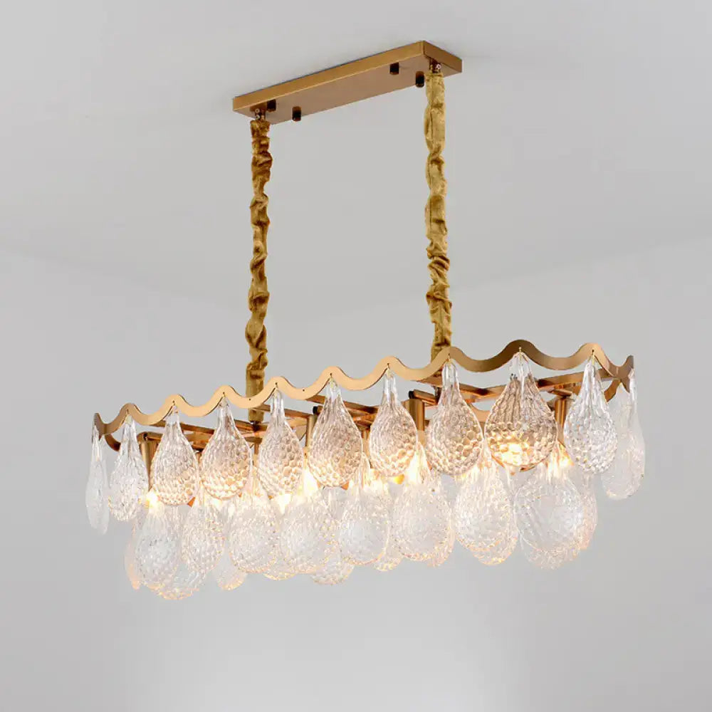Modern gold crystal island pendant dining room chandelier
