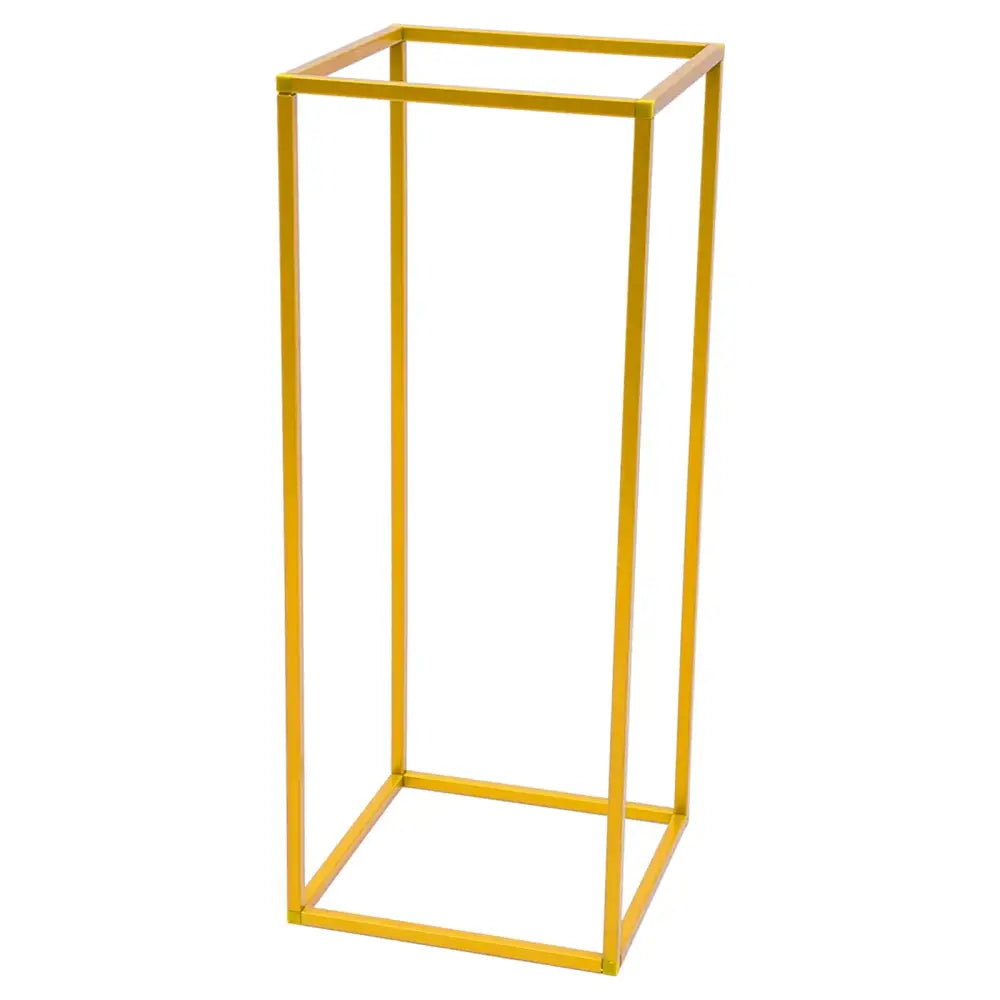 Gold metal wedding flower stand set with pink roses for dining room