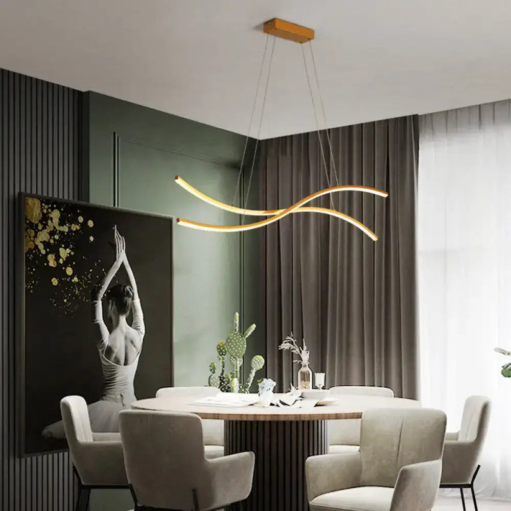 Modern gold minimalist island ceiling led hanging light kitchen