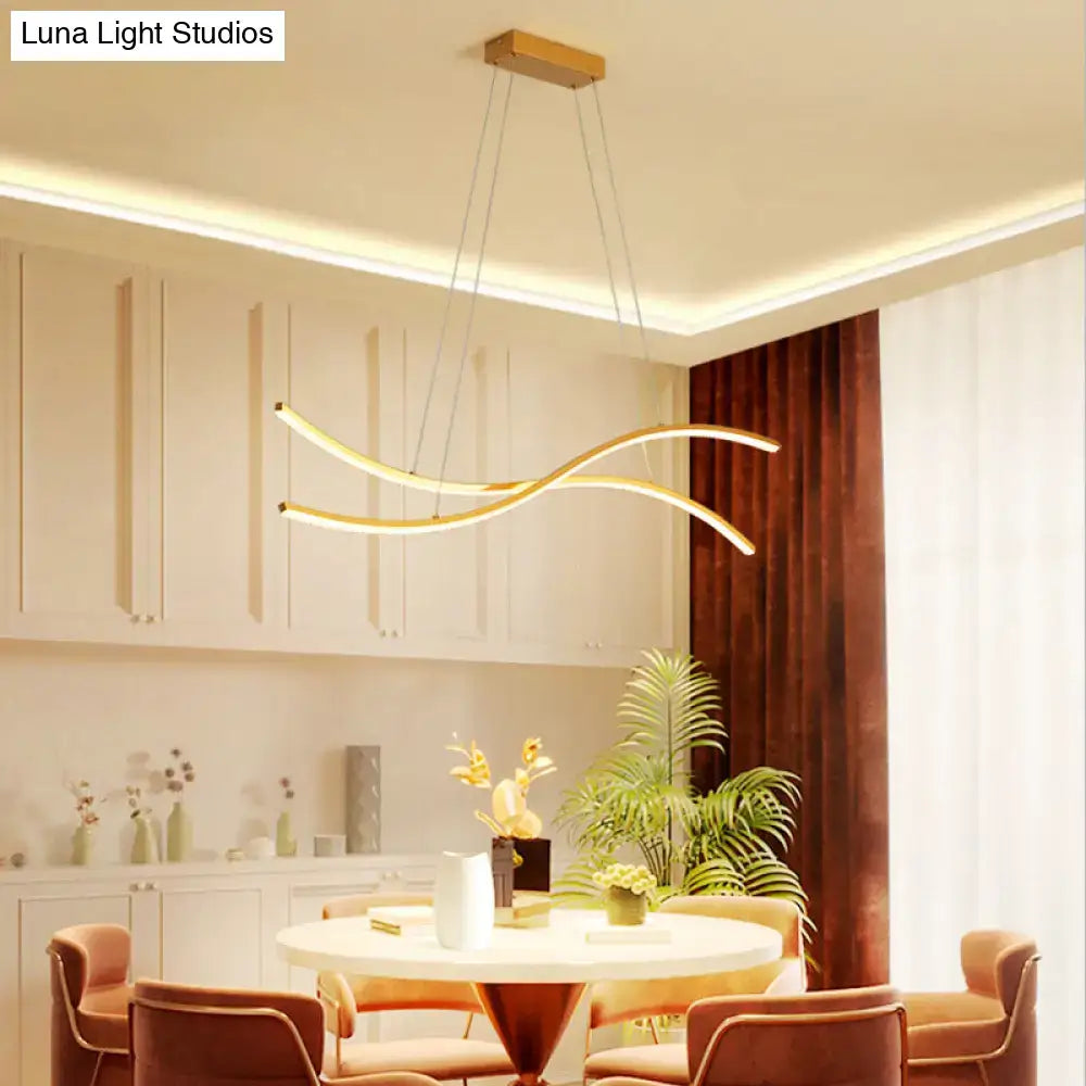 Modern gold minimalist island ceiling led hanging light kitchen