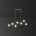 Modern gold wavy milk ball glass pendant – dining room light