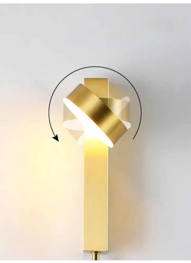 Minimalist black & brushed brass wall lamps bedroom dimmer switch