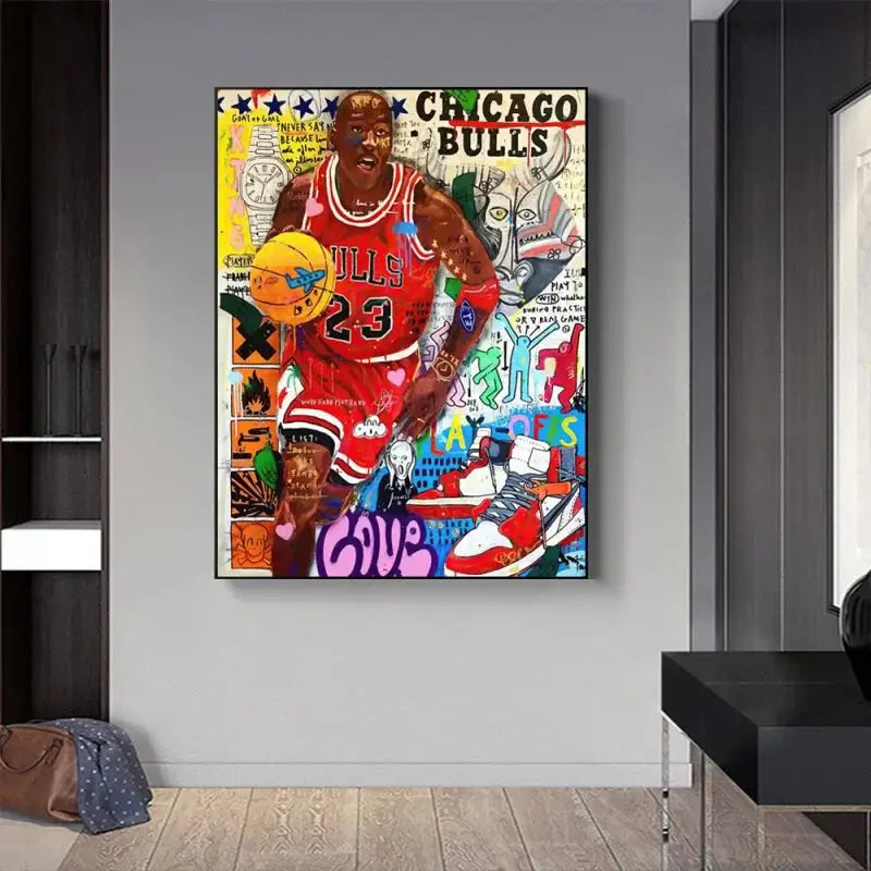 Graffiti basketball kobe bryant framed poster bedroom wall art