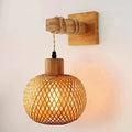 Boho natural bamboo pendant ceiling light dining room woven lamp