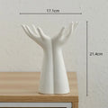 Hand painted white ceramic hand arm palm vase living room decor