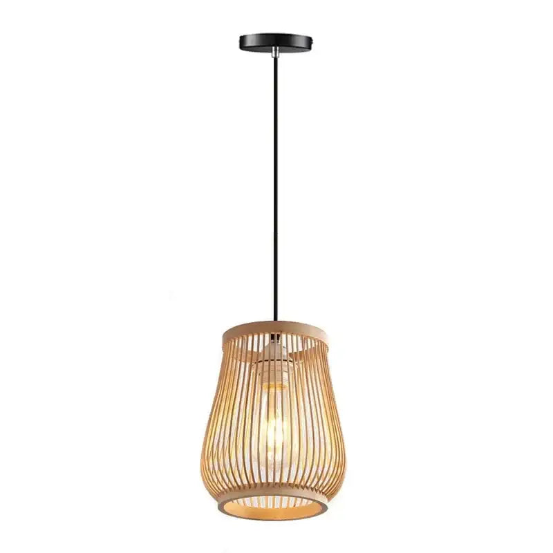 Handmade chinese rattan wicker pendant 3 light set for dining room