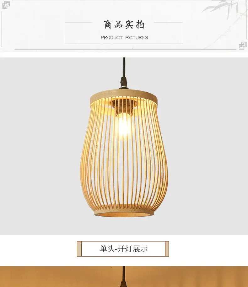 Handmade chinese rattan wicker pendant 3 light set for dining room