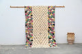 Handmade colorful geometric azilal rug 222x133 bedroom floor decor