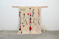 Handmade beige geometric azilal rug – bedroom natural wool decor