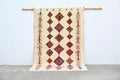 Handmade moroccan azilal rug beige vibrant colors living room decor