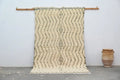 Handmade moroccan azilal rug 240x155cm cream & brown bedroom decor
