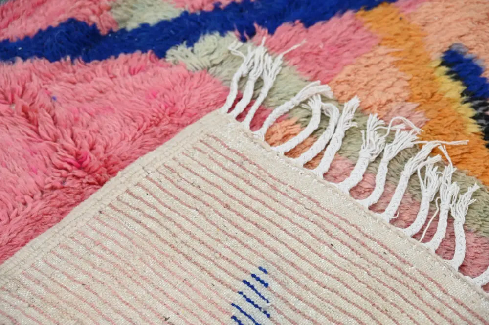 Handmade moroccan azilal rug colorful geometric living room decor