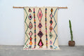 Handmade moroccan azilal natural wool rug bedroom geometric decor