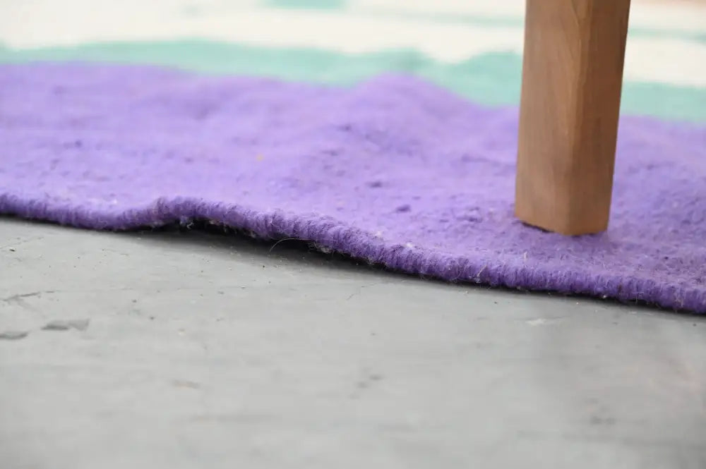 Purple green & beige moroccan azilal rug bedroom woven decor