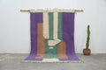 Purple green & beige moroccan azilal rug bedroom woven decor