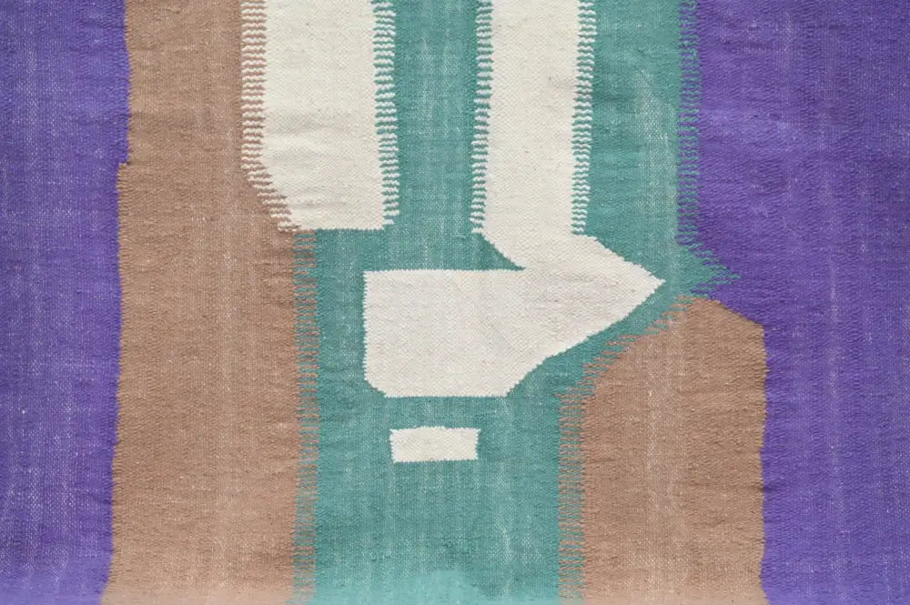 Purple green & beige moroccan azilal rug bedroom woven decor
