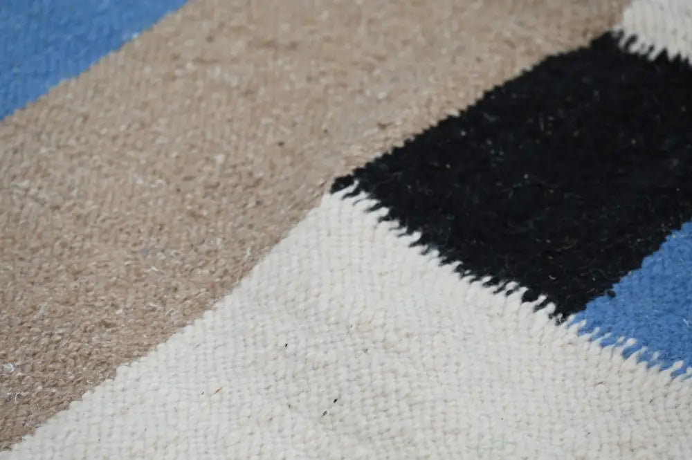 Handmade traditional azilal rug beige geometric bedroom decor