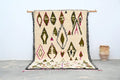 Handmade moroccan azilal rug beige and olive living room decor