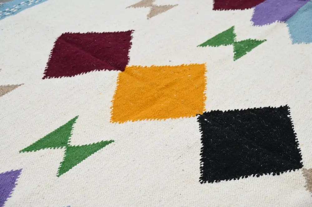 Handmade geometric azilal rug 305x204cm living room woven decor