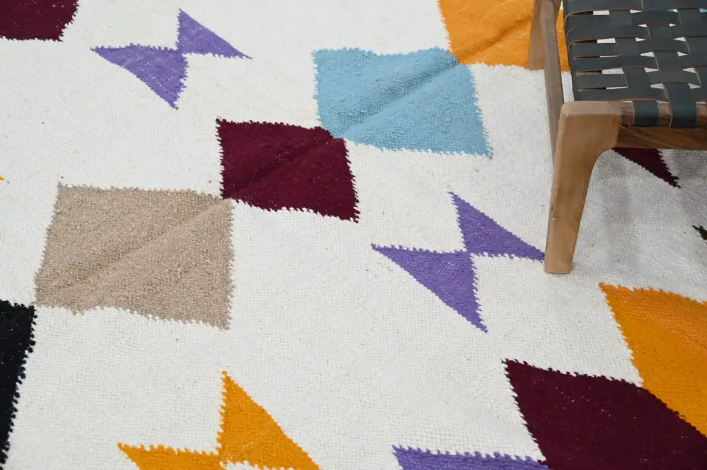 Handmade geometric azilal rug 305x204cm living room woven decor