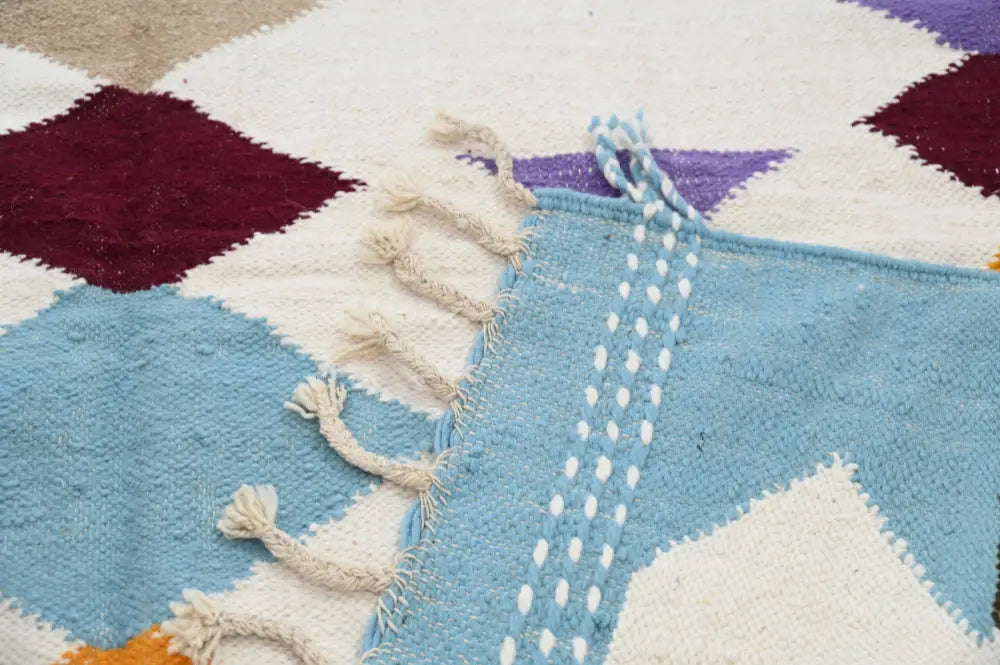 Handmade geometric azilal rug 305x204cm living room woven decor