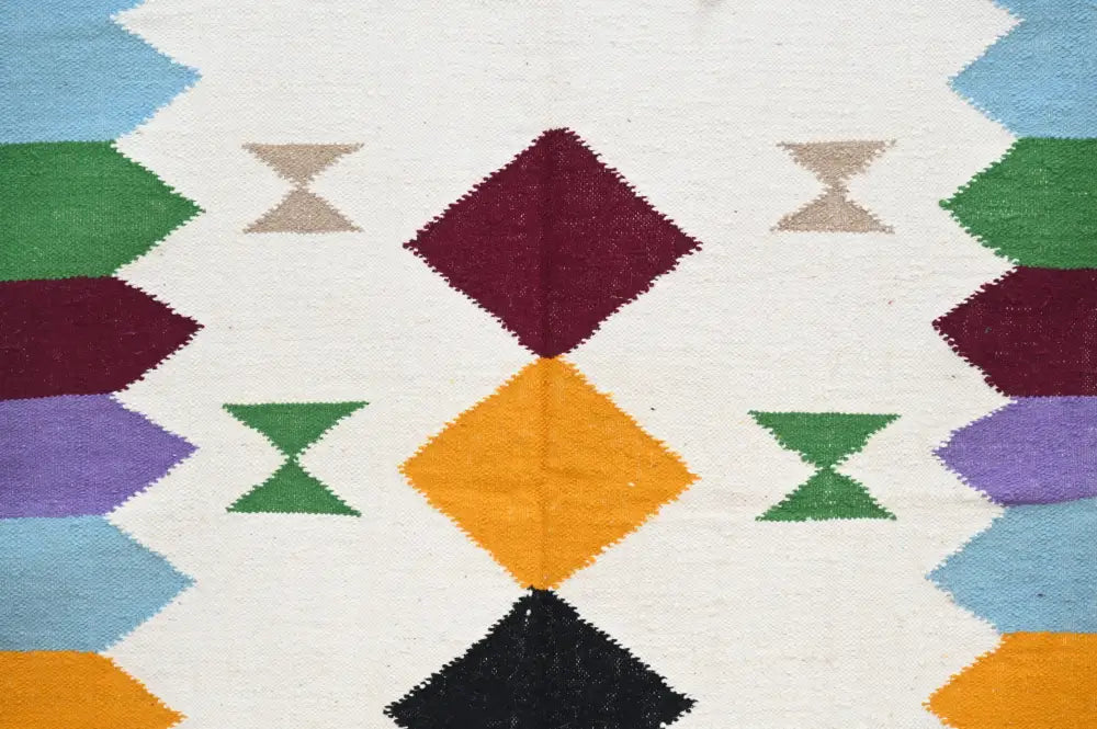 Handmade geometric azilal rug 305x204cm living room woven decor