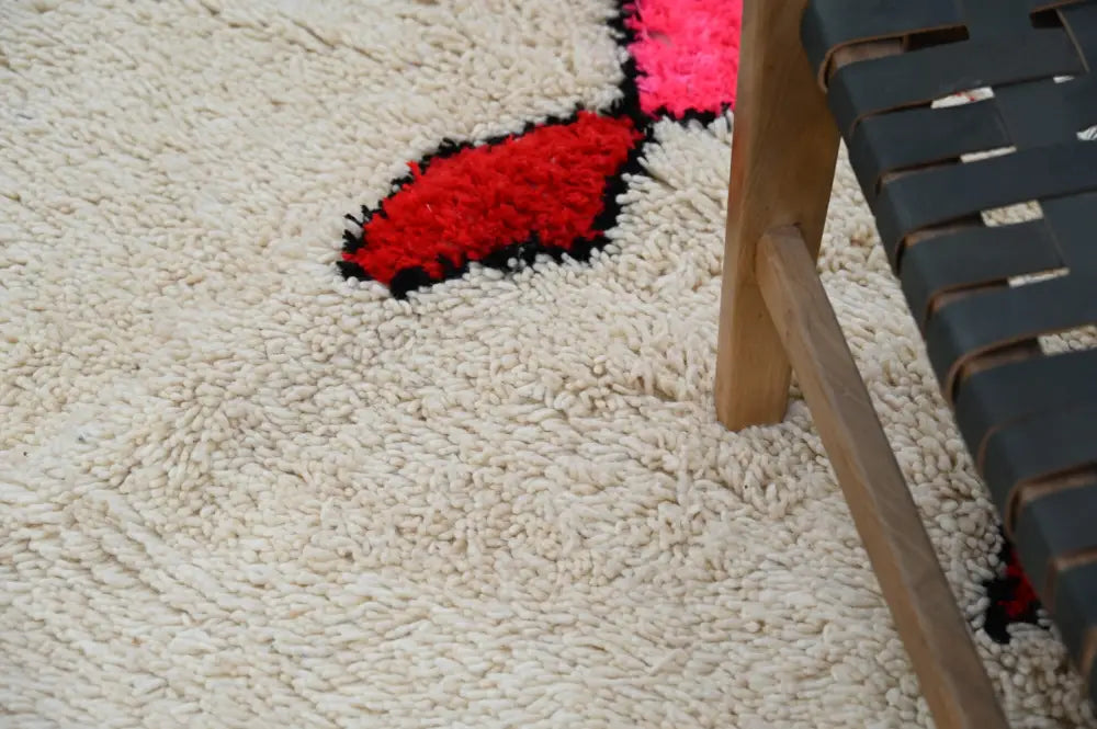 Handmade moroccan azilal rug with vibrant colors for living room