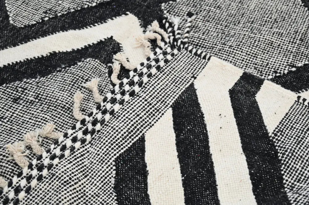 Handmade traditional azilal rug black & white living room decor