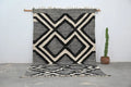 Handmade traditional azilal rug black & white living room decor