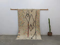 Handwoven moroccan azilal rug cream & black living room carpet