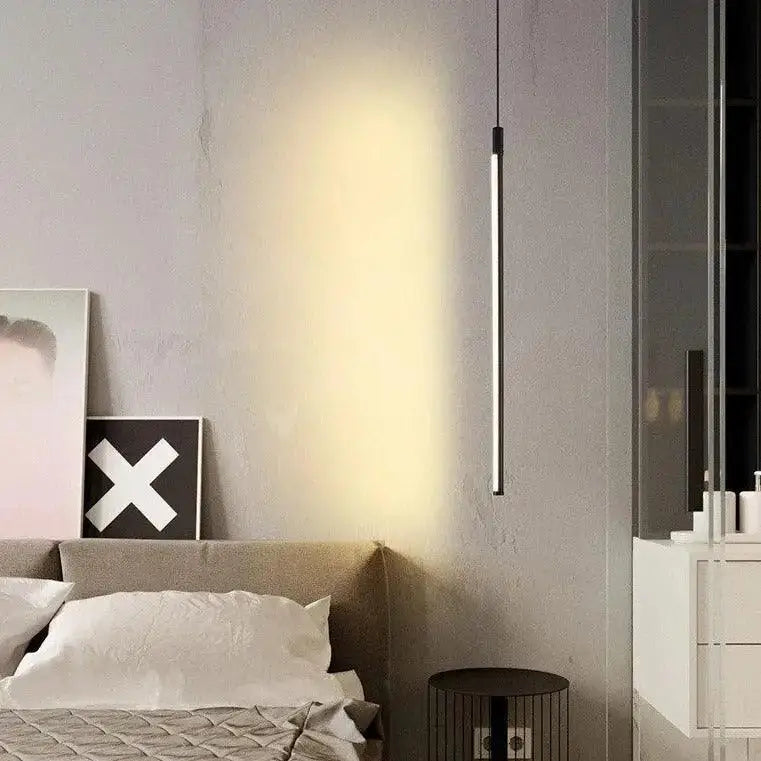 Modern minimalist black hanging pendant lights for bedroom