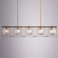 Modern brass finish glass ball island light fixture kitchen pendant