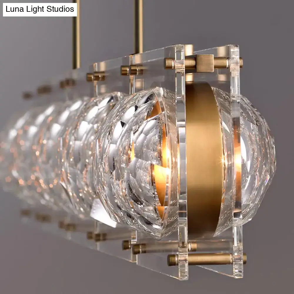 Modern brass finish glass ball island light fixture kitchen pendant