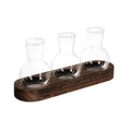 Modern hydroponic glass vases with wooden tray living room decor