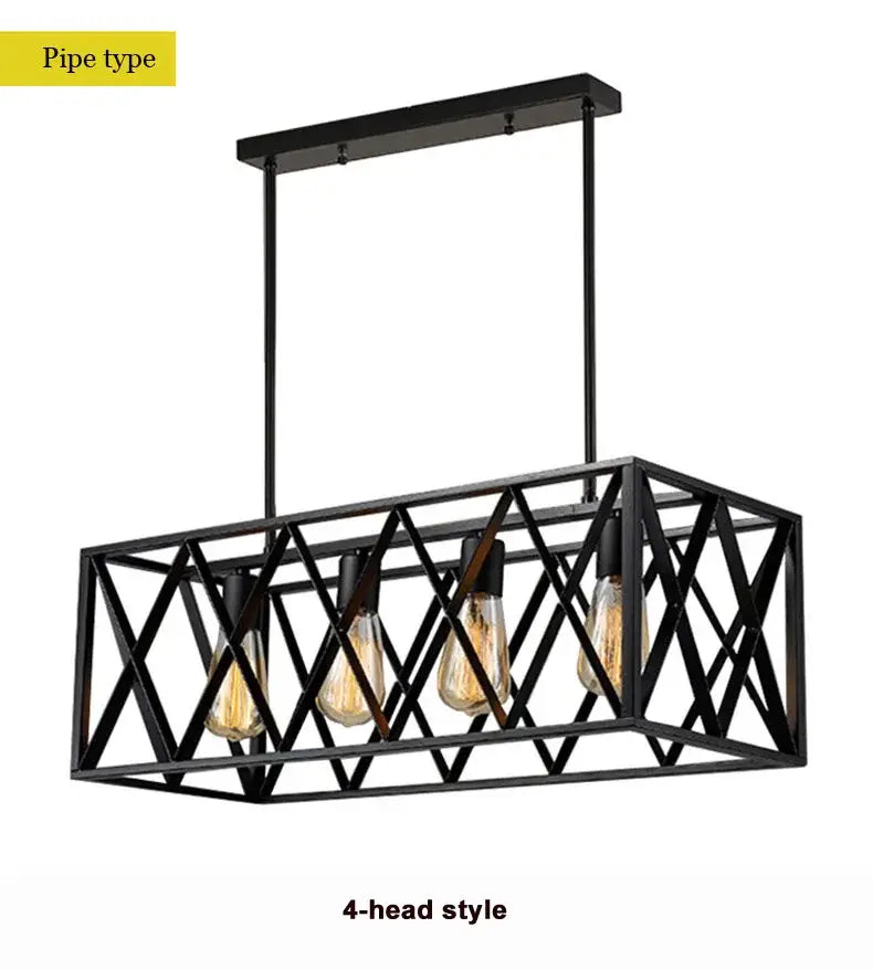 Decorbites industrial chandelier black lattice dining room pendant light