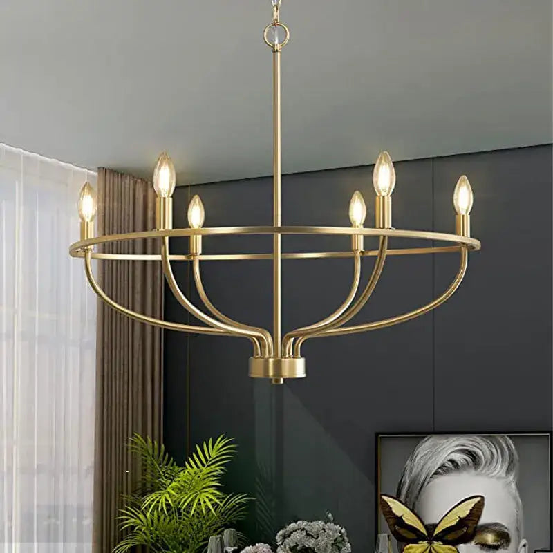 Decorbites industrial chandelier light black iron 6 bulb living room