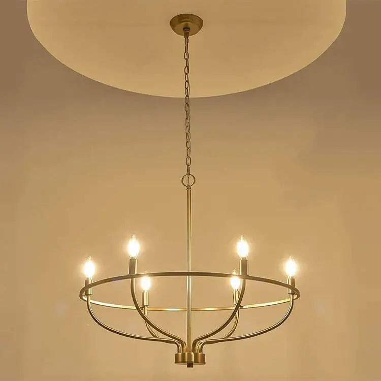 Decorbites industrial chandelier light black iron 6 bulb living room