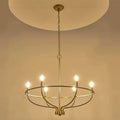 Decorbites industrial chandelier light black iron 6 bulb living room