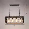 Industrial black metal lattice pendant light for dining room