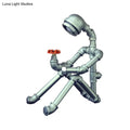 Industrial silver & bronze pipe man night lamp bedroom light type