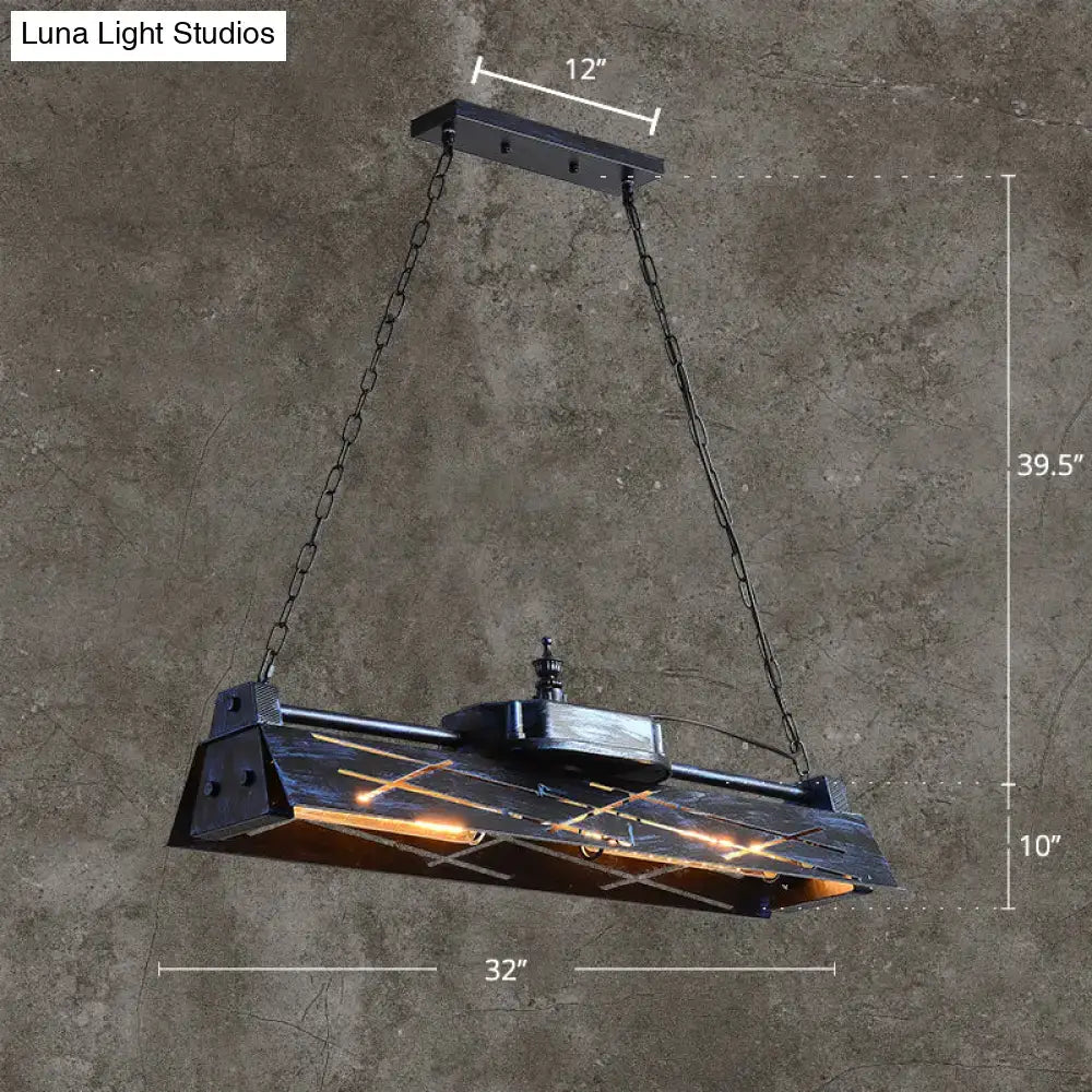 Decorbites industrial metal 4-light hollow pendant for dining room
