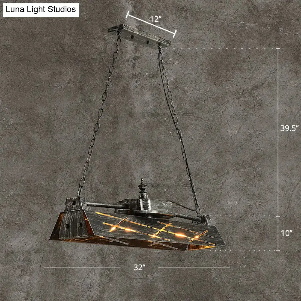 Decorbites industrial metal 4-light hollow pendant for dining room