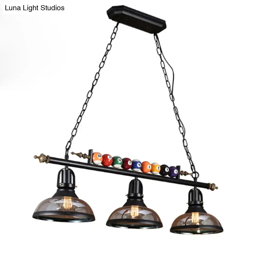 Industrial black metal island pendant billiard light dining room