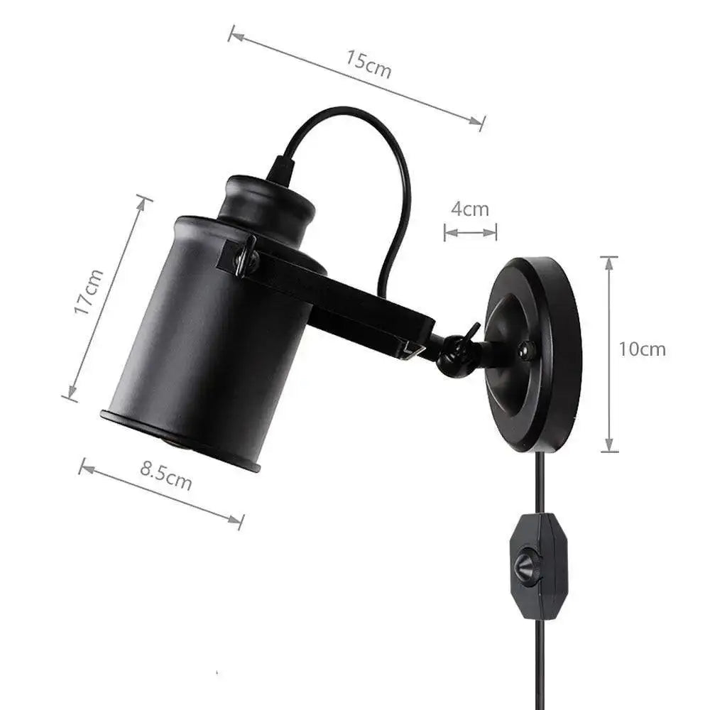 Industrial black & gold aleah wall sconce bedroom light