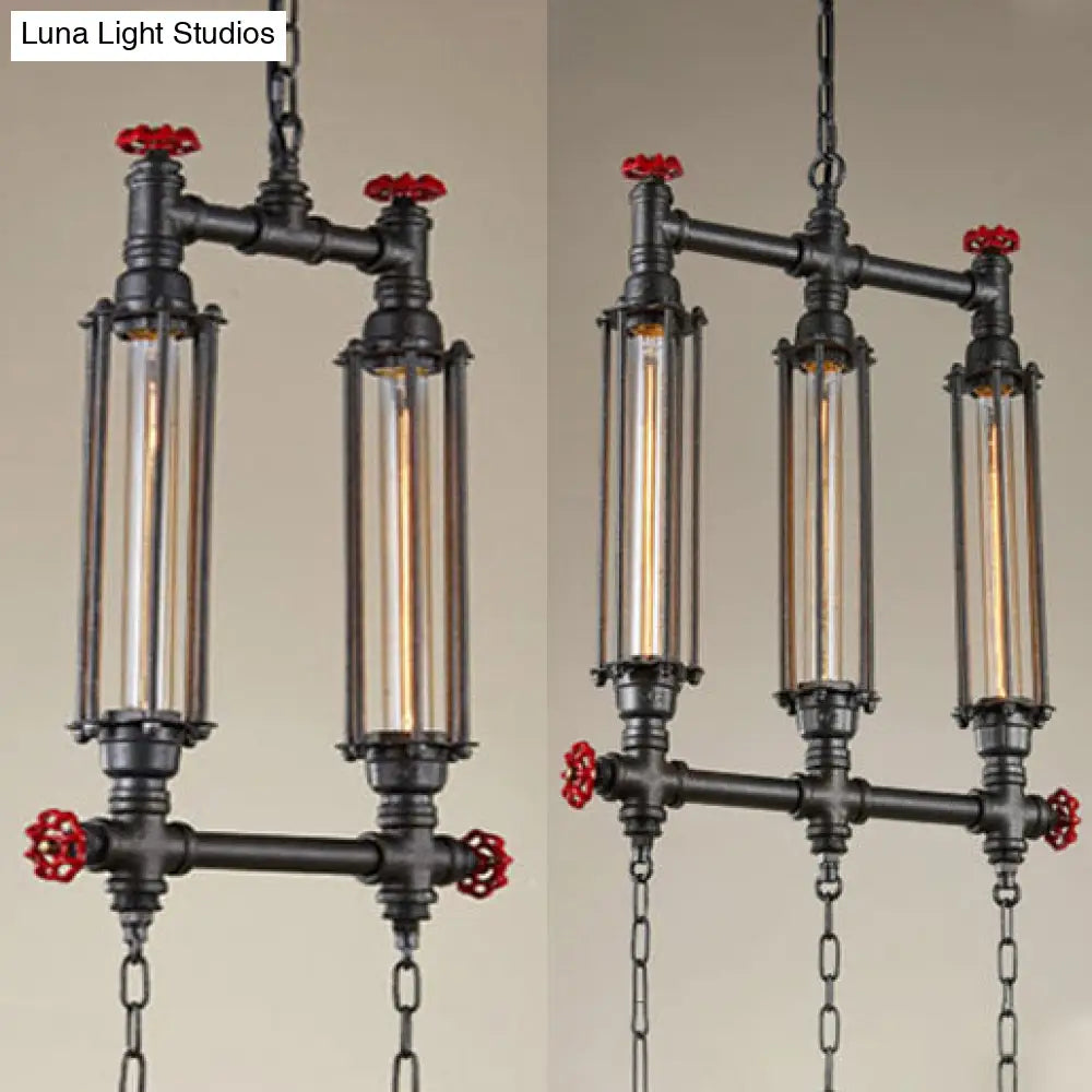 DecorBites™ Industrial Style Tubular Metal Island Pendant Light - Black - Set of 2/3 - Perfect for Restaurants