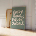 Minimalist colorful book stack quote poster office wall art
